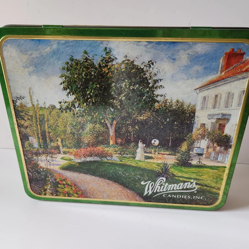 Hinged Vintage Whitman's Sampler Tin with Pissaro Graphics